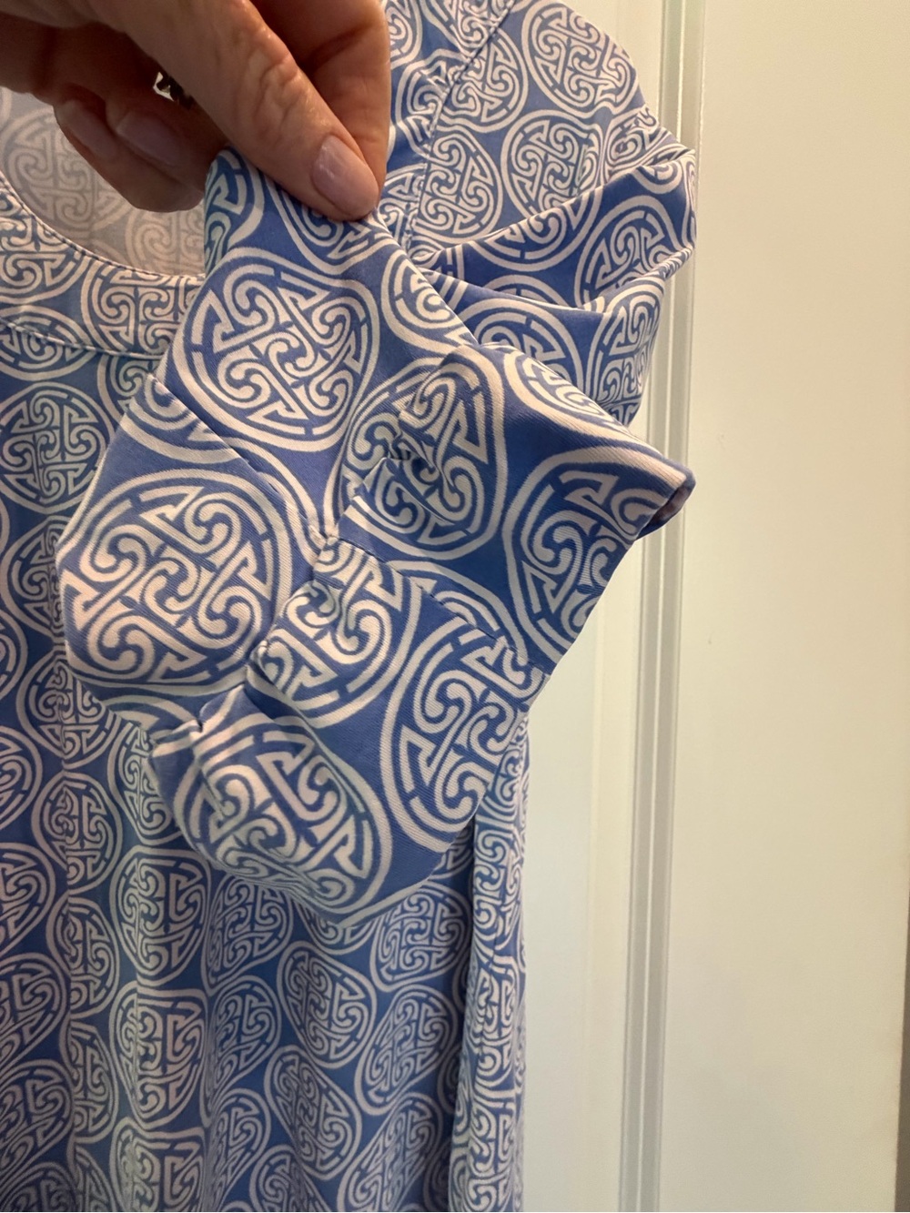 Katherine Way Blue & White Printed Midi Dress L - Picture 3 of 6